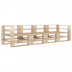 Ogrodowa sofa 4-osobowa z palet, drewniana