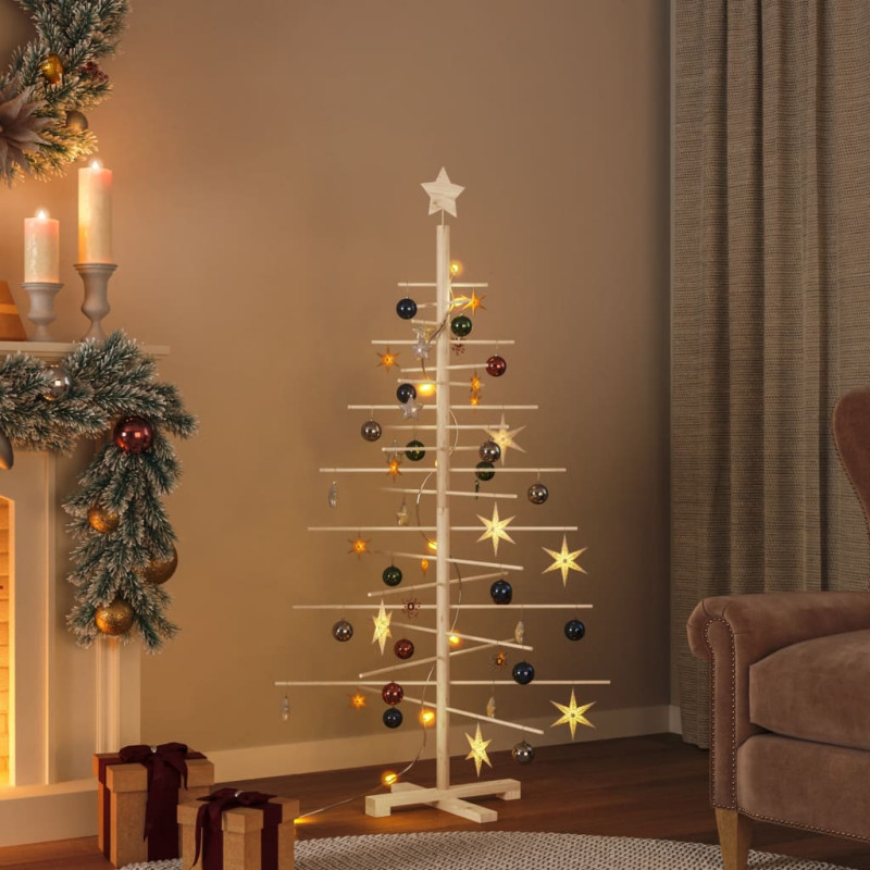 Drewniana choinka do udekorowania, 150 cm, lite drewno sosnowe