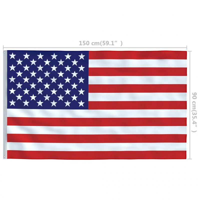 Flaga USA z aluminiowym masztem, 6,2 m