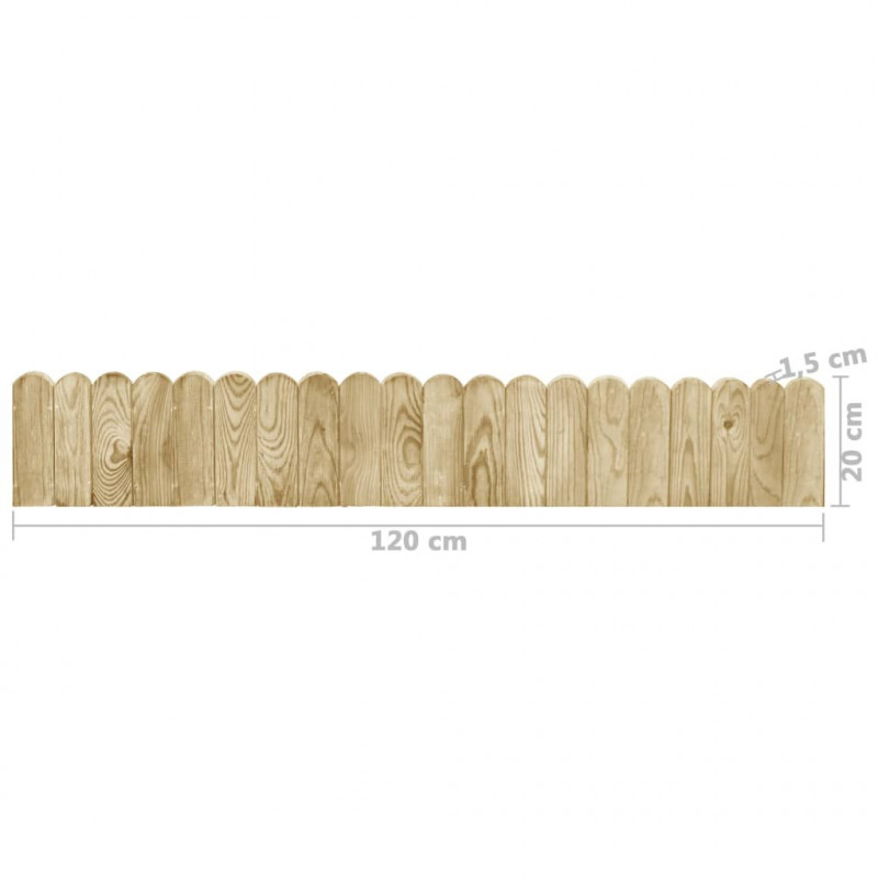 Obrzeża ogrodowe, 3 szt., 120 cm, impregnowane drewno sosnowe