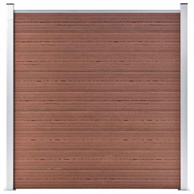 Ogrodzenie WPC, 1 panel kwadratowy + 1 skośny, 273x186 cm, brąz
