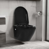 Podwieszana toaleta ceramiczna ze spłuczką podtynkową, czarna
