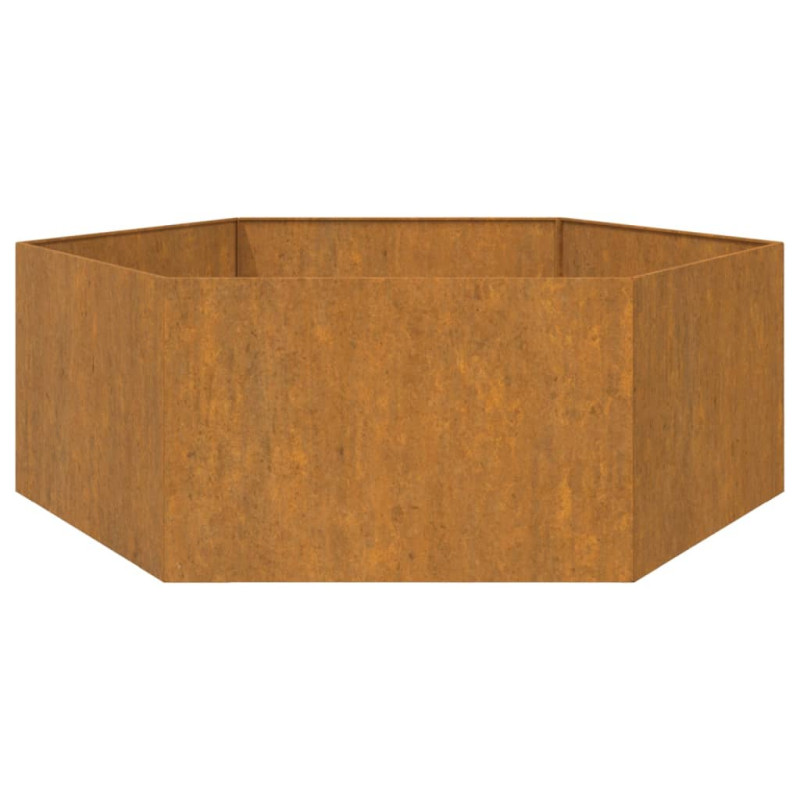 Donica, rdzawa, 138x120x45 cm, stal kortenowska