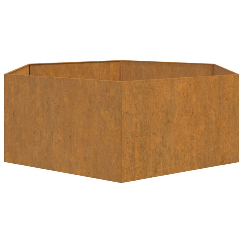 Donica, rdzawa, 138x120x45 cm, stal kortenowska