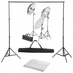 Fotograficzny zestaw studyjny z lampami i tłem