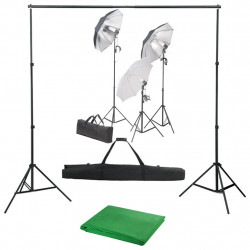 Fotograficzny zestaw studyjny z lampami i tłem