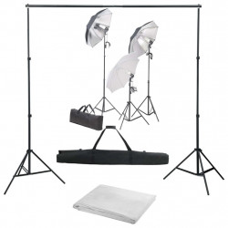 Fotograficzny zestaw studyjny z lampami i tłem
