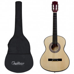 Gitara klasyczna dla początkujących, 4/4, 39", z pokrowcem