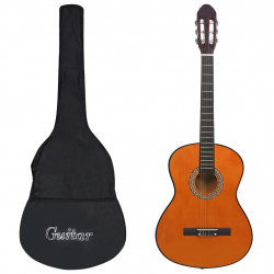 Gitara klasyczna dla początkujących, 4/4, 39", z pokrowcem