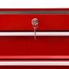 Wózek narzędziowy z 15 szufladami, stalowy, czerwony
