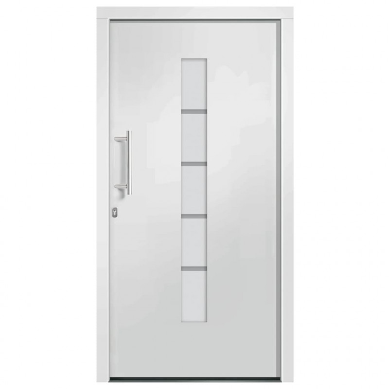 Drzwi zewnętrzne, aluminium i PVC, białe, 100x210 cm