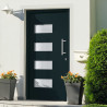 Drzwi frontowe, aluminium i PVC, antracytowe, 110x210 cm