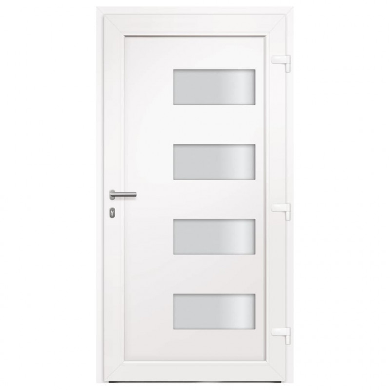 Drzwi frontowe, aluminium i PVC, antracytowe, 110x210 cm