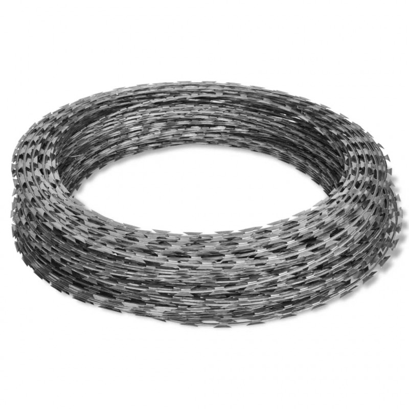 Drut kolczasty, spiralny, 2 szt., galwanizowana stal, 100 m