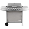 Grill gazowy z 6 palnikami, srebrny