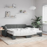 Sofa rozsuwana, ciemnoszara, 100x200 cm, tkanina