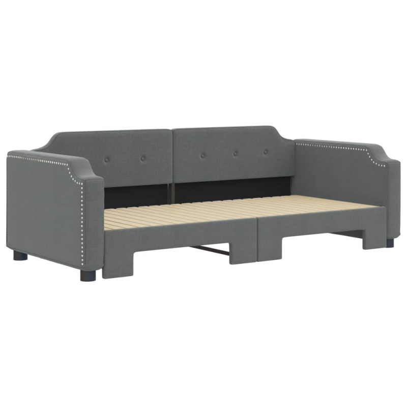 Sofa rozsuwana, ciemnoszara, 100x200 cm, tkanina