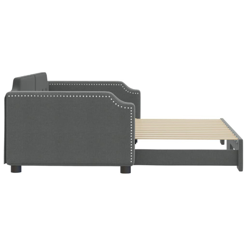 Sofa rozsuwana, ciemnoszara, 100x200 cm, tkanina