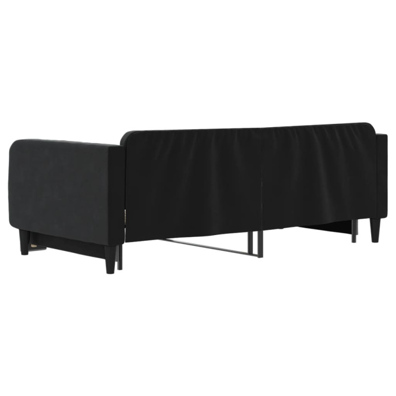 Sofa rozsuwana, czarna, 100x200 cm, aksamit