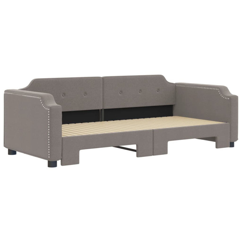 Sofa rozsuwana, kolor taupe, 90x200 cm, tkanina