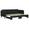 Sofa rozsuwana, czarna, 80x200 cm, aksamit