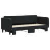 Sofa rozsuwana, czarna, 80x200 cm, aksamit