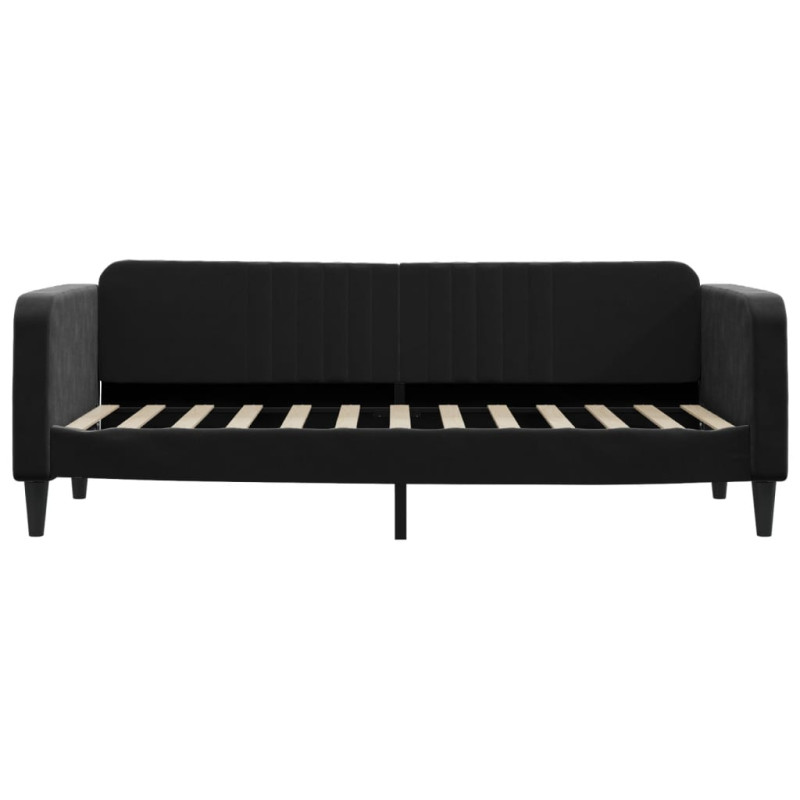 Sofa rozsuwana, czarna, 80x200 cm, aksamit