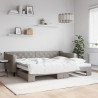 Sofa rozsuwana, kolor taupe, 90x200 cm, tkanina