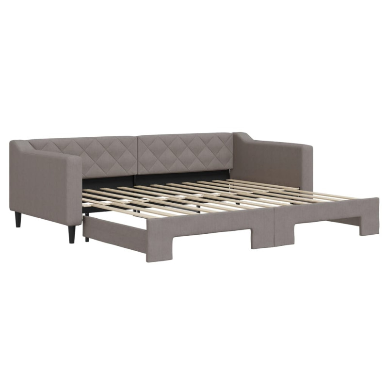 Sofa rozsuwana, kolor taupe, 90x200 cm, tkanina