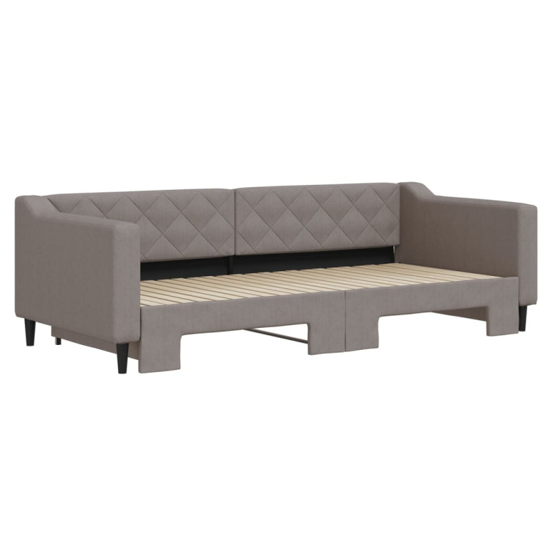 Sofa rozsuwana, kolor taupe, 90x200 cm, tkanina