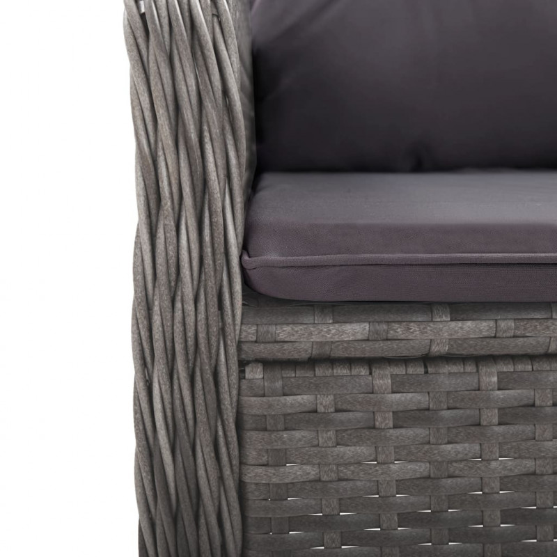 3-częściowy zestaw ogrodowy bistro, rattan PE i akacja, szary