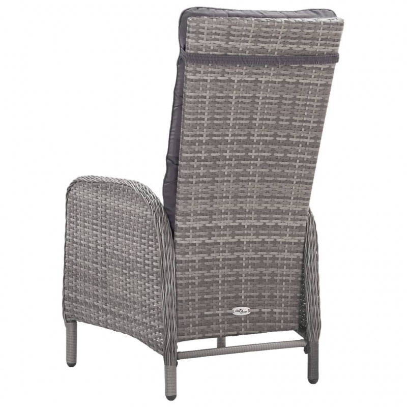 3-częściowy zestaw ogrodowy bistro, rattan PE i szkło, szary