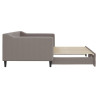 Sofa rozsuwana, kolor taupe, 90x200 cm, tkanina