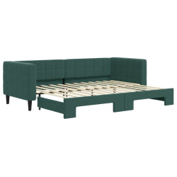 Sofa rozsuwana, ciemnozielona, 80x200 cm, aksamit