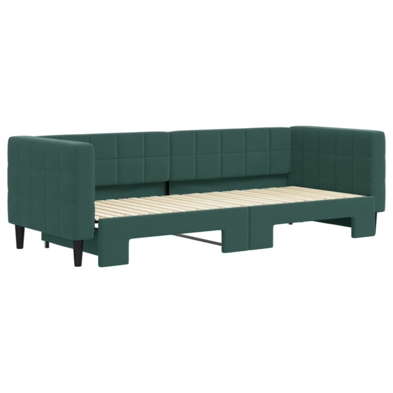 Sofa rozsuwana, ciemnozielona, 80x200 cm, aksamit