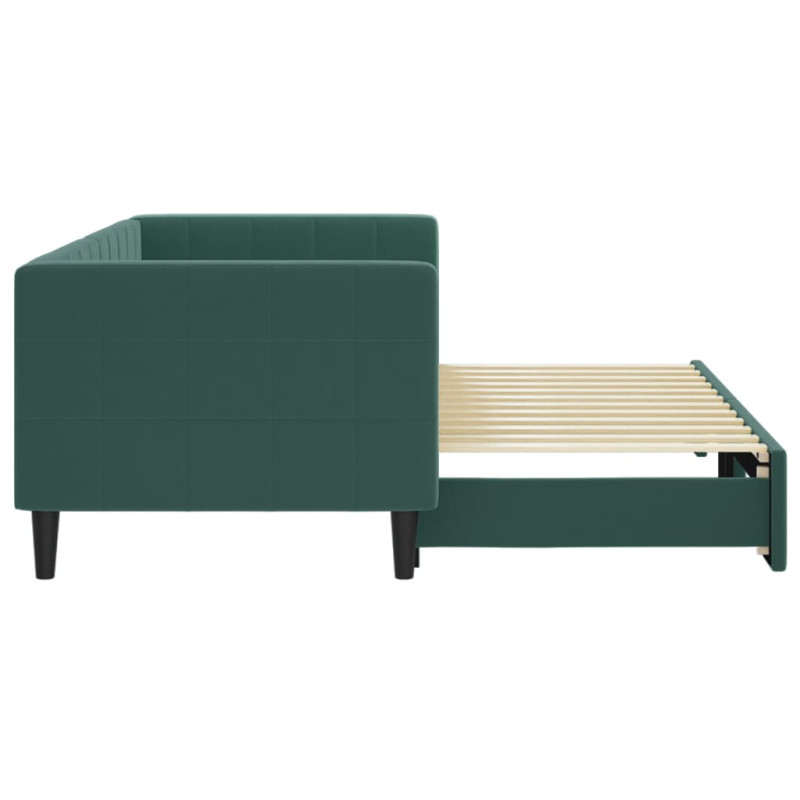 Sofa rozsuwana, ciemnozielona, 80x200 cm, aksamit