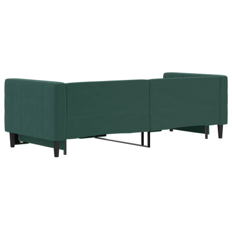 Sofa rozsuwana, ciemnozielona, 80x200 cm, aksamit