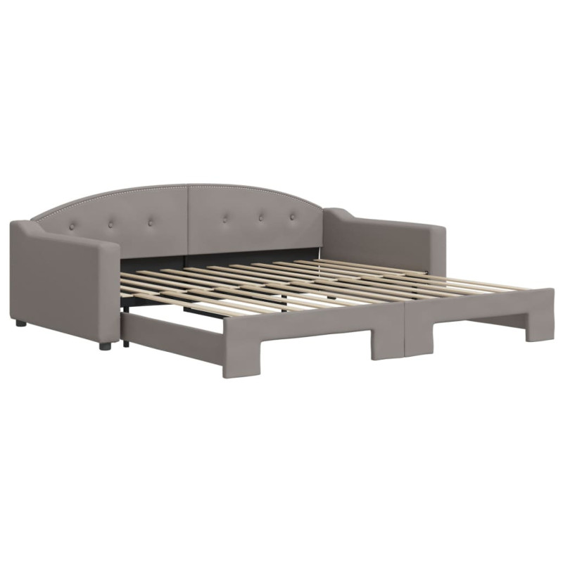 Sofa rozsuwana, kolor taupe, 100x200 cm, tkanina