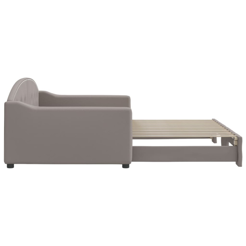 Sofa rozsuwana, kolor taupe, 100x200 cm, tkanina