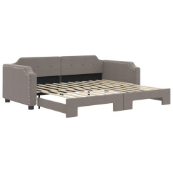 Sofa rozsuwana, kolor taupe, 100x200 cm, tkanina
