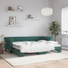 Sofa rozsuwana, ciemnozielona, 80x200 cm, aksamit