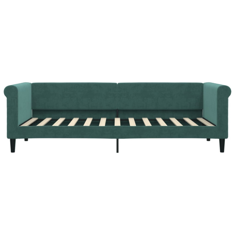 Sofa rozsuwana, ciemnozielona, 80x200 cm, aksamit
