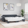 Sofa rozsuwana, ciemnozielona, 80x200 cm, aksamit
