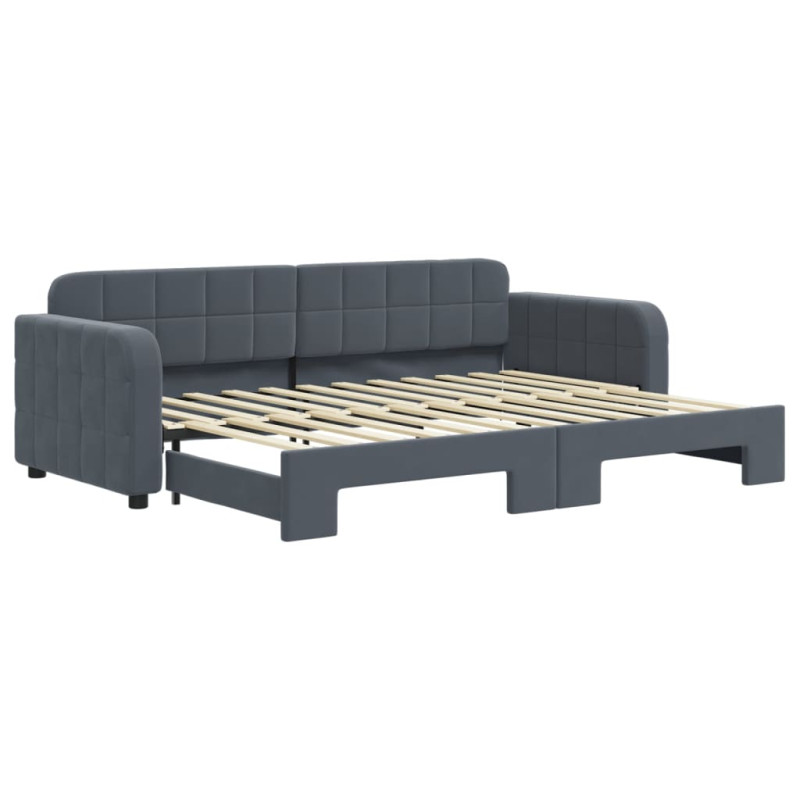 Sofa rozsuwana, ciemnozielona, 80x200 cm, aksamit