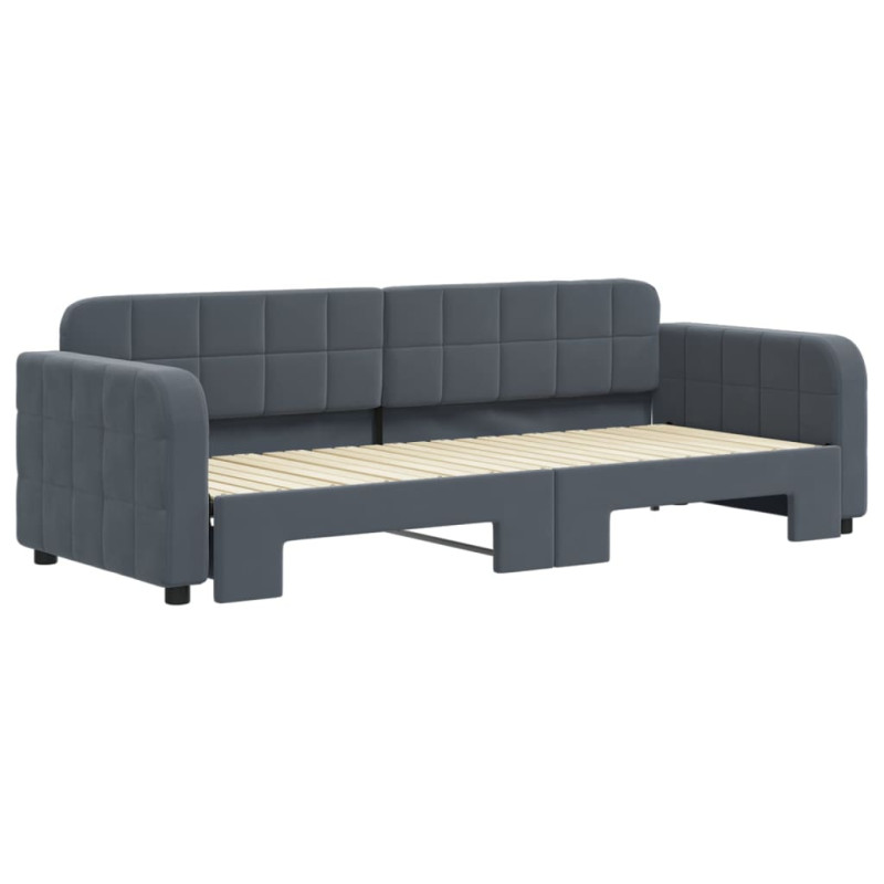Sofa rozsuwana, ciemnozielona, 80x200 cm, aksamit