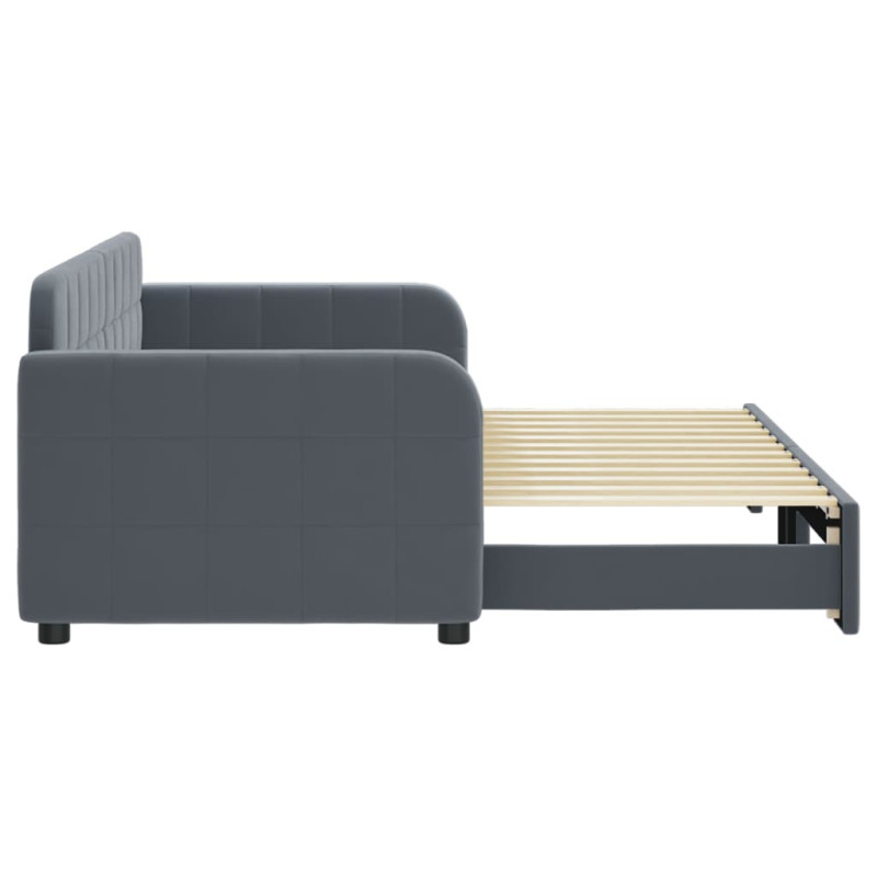 Sofa rozsuwana, ciemnozielona, 80x200 cm, aksamit