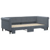 Sofa rozsuwana, ciemnoszara, 90x200 cm, aksamit