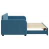 Sofa rozsuwana, niebieska, 80x200 cm, aksamit