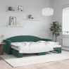 Sofa rozsuwana, ciemnozielona, 80x200 cm, aksamit