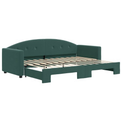Sofa rozsuwana, ciemnozielona, 80x200 cm, aksamit
